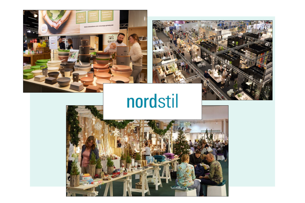 Collage: Eindrücke unseres Sortiments, das Sie auf der nordstil erwarten dürfen.