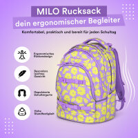 Schulrucksack MILO Flores lila