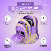 Schulrucksack MILO Flores lila