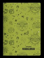 Notizbuch A4, grauer Farbliniendruck Mandalorian VE6
