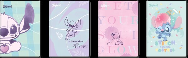 Schulheft A5, Linie, 60 Blatt, Stitch (mix 4)VE6