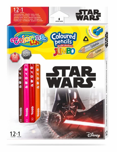CL Star Wars JUMBO Dreikant-Buntstifte 12 Farben