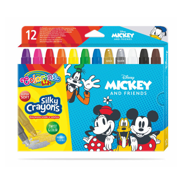 CL Mickey Friends Gedrehte Seidenmalkreide 12 Fb.