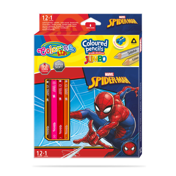 CL Spider Man Jumbo Dreikant Stifte 12 Farben