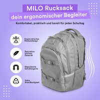 Schulrucksack MILO grau