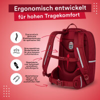 Schulrucksack MILO burgundy