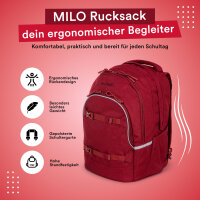 Schulrucksack MILO burgundy