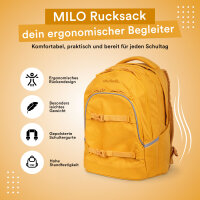 Schulrucksack MILO gelb