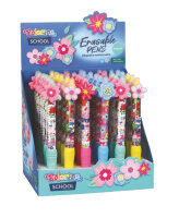 radierbarer Gel-Stift "Flowers" Displ. 36 Stk