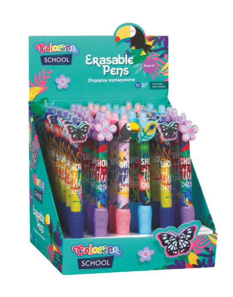 radierbarer Gel-Stift "Butterflys+flowers" Disp 36