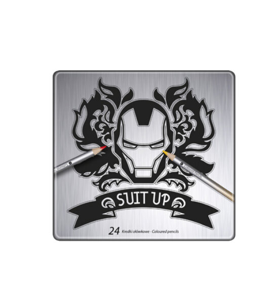 Runde Buntstifte 24er Metallbox BLACK VE12