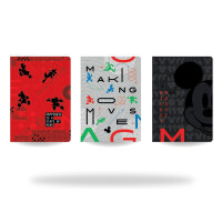Notizbuch A4, grauer Farbliniendruck Mickey Mouse VE6