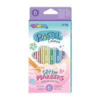 Pastell Glitzermarker 6 Farben VE 12