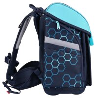 McNeill Primo Xagon Schulranzen Jungen – 9-teiliges Set mit Polizei- & Fantasie-Motiv, Brotdose & Trinkflasche