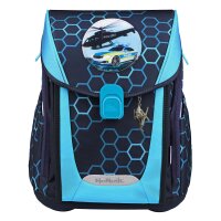 McNeill Primo Xagon Schulranzen Jungen – 9-teiliges Set mit Polizei- & Fantasie-Motiv, Brotdose & Trinkflasche