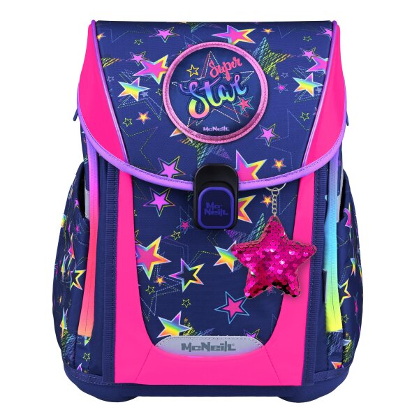 McNeill Primo Stars Schulranzen Mädchen – 9-teiliges Set mit Brotdose, Trinkflasche & McAddys