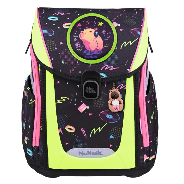 McNeill Primo Capybar Schulranzen Mädchen – 9-teiliges Set mit Brotdose, Trinkflasche & McAddys