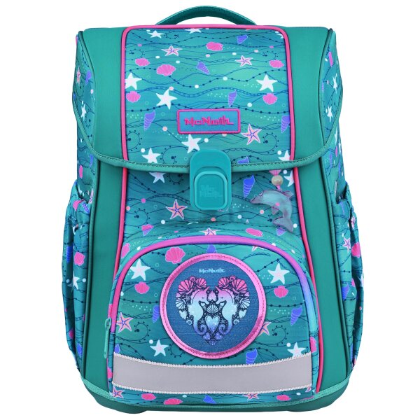 McNeill Bravo Seafisch Schulranzen Mädchen – 9-teiliges Set mit Brotdose, Trinkflasche & zwei McAddys
