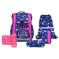 McNeill Bravo Stars Schulranzen Mädchen – 9-teiliges Set mit Brotdose, Trinkflasche & zwei McAddys