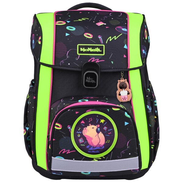 McNeill Bravo Capybar Schulranzen Mädchen – 9-teiliges Set mit Brotdose, Trinkflasche & zwei McAddys