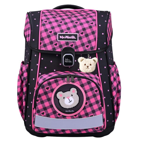 McNeill Bravo Buddy Schulranzen Mädchen – 9-teiliges Set mit Brotdose, Trinkflasche & zwei beflockten McAddys