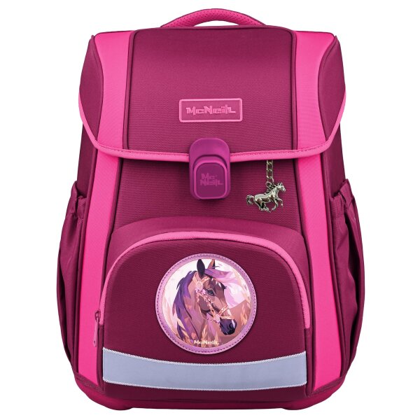 McNeill Bravo Berry Schulranzen Mädchen – 9-teiliges Set mit Brotdose, Trinkflasche & zwei McAddys