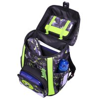 McNeill Bravo Dinopark Schulranzen Jungen – 9-teiliges Set mit Brotdose, Trinkflasche & zwei McAddys