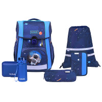 McNeill Bravo Space Schulranzen Jungen – 9-teiliges Set mit Brotdose, Trinkflasche & zwei McAddys