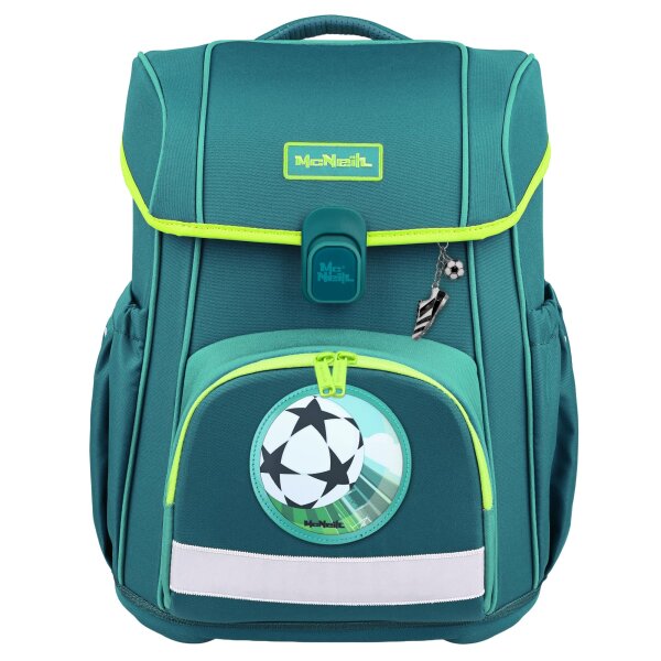 McNeill Bravo Petrol Schulranzen Jungen – 9-teiliges Set mit Brotdose, Trinkflasche & zwei McAddys