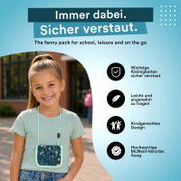 McNeill Brustbeutel DEARY – Kinderbrustbeutel mit Klarsichtfenster für Geld, Fahrkarte und Ausweis