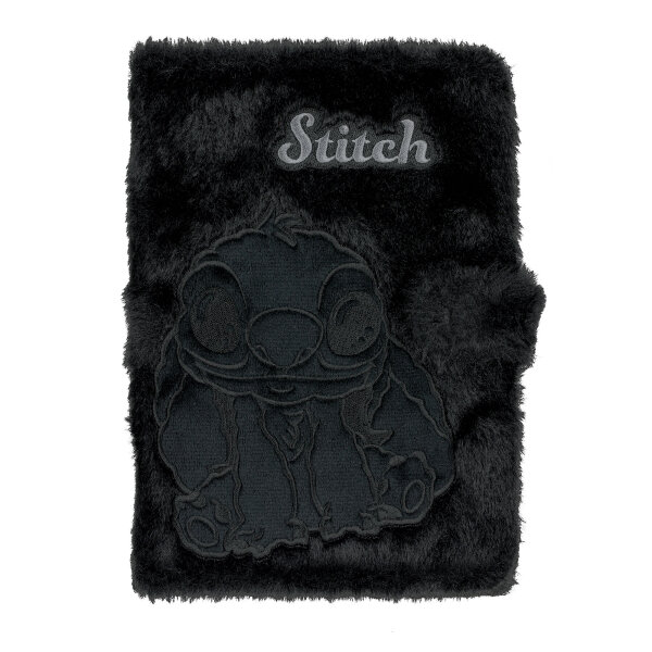 CoolPack Disney Stitch Fluffy – A5 Notizbuch mit Plüschbezug in Schwarz