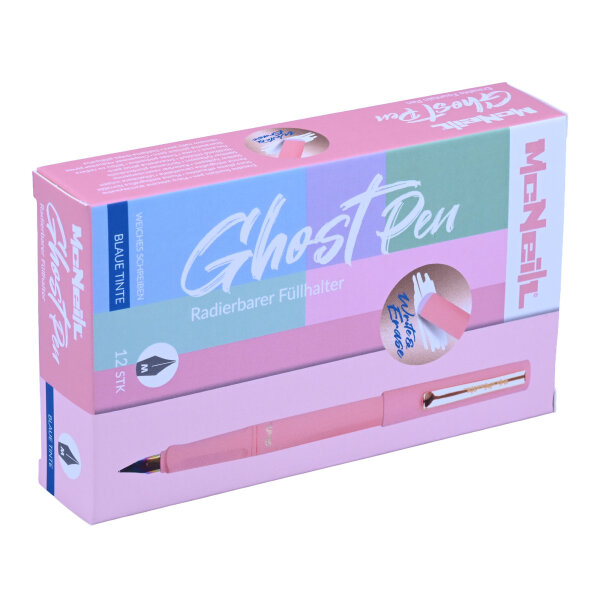 Ghost Pen Füllhalter - radierbar – 12 Stück pro Verpackung - Pastel Rosa
