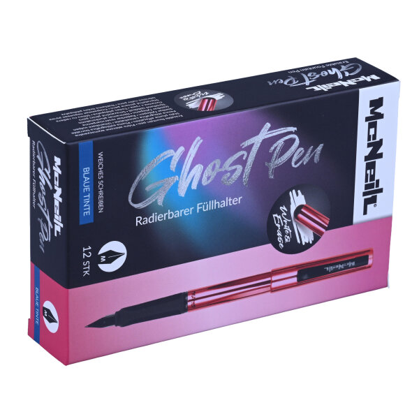 Ghost Pen Füllhalter - radierbar Â– 12 Stück pro Verpackung - Metallic Rot