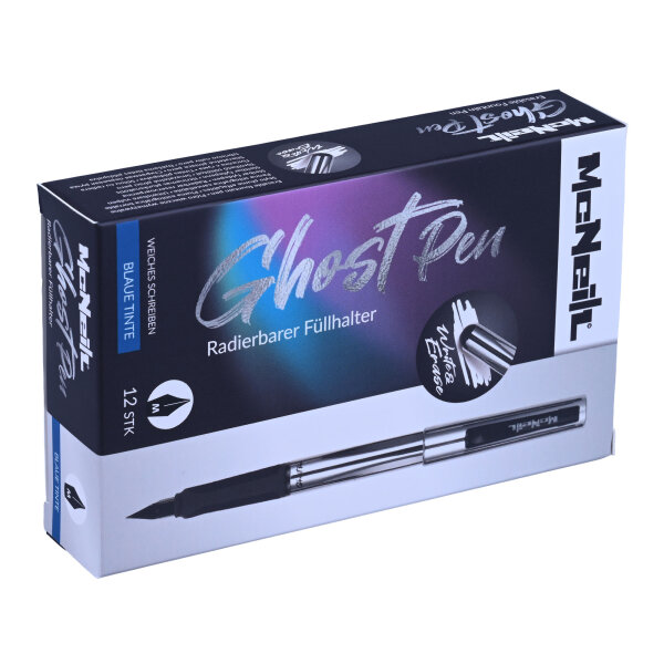 Ghost Pen Füllhalter - radierbar Â– 12 Stück pro Verpackung - Metallic Silber