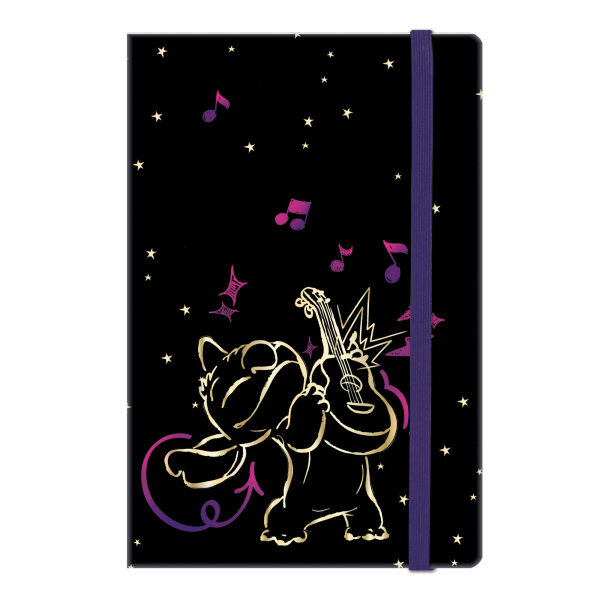 Notizbuch A5 mit Gummiband Design 2, STITCH GOLD VE 3