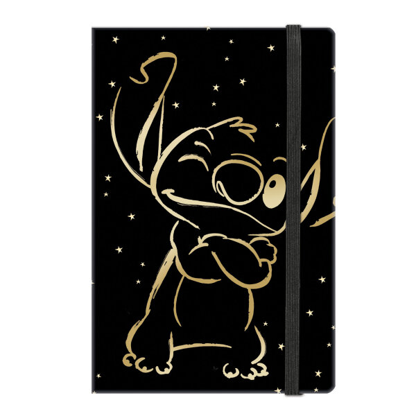 Notizbuch A5 mit Gummiband Design 3, STITCH GOLD VE 3
