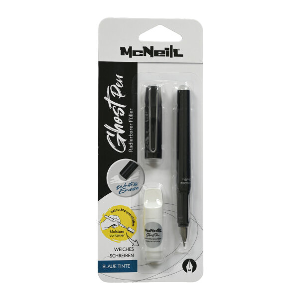 Ghost Pen Füller Metallclip Blister, schw.+Bef.weis VE 12