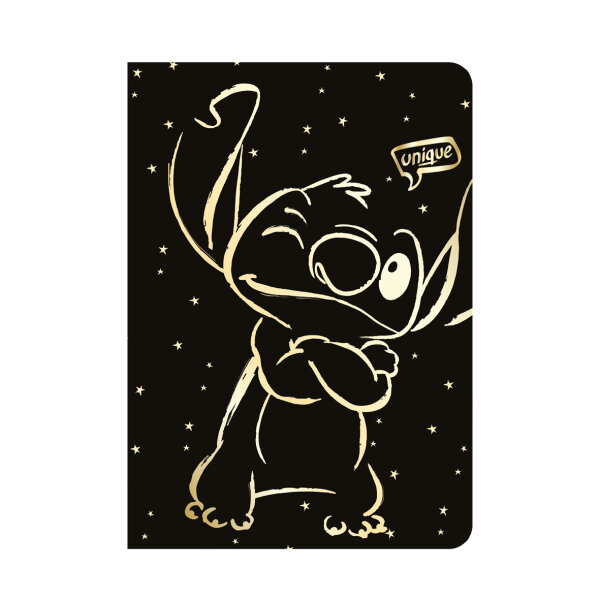 Schulheft A4,60,kariert, Design 1, STITCH GOLD (mix 3) VE 6