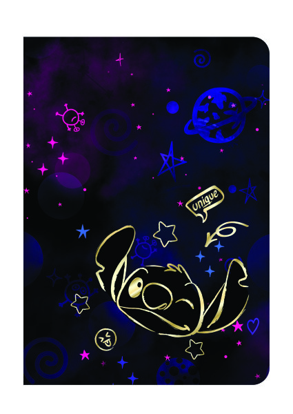 Schulheft A5,60,liniert, Design 2, STITCH GOLD (mix 3) VE6