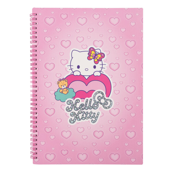 Spiral-Notizbuch DIN A4 kariert (Motiv2) – Hello Kitty