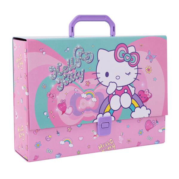 Karton-Dokumentenkoffer DIN A4+ – Hello Kitty (Motiv1)