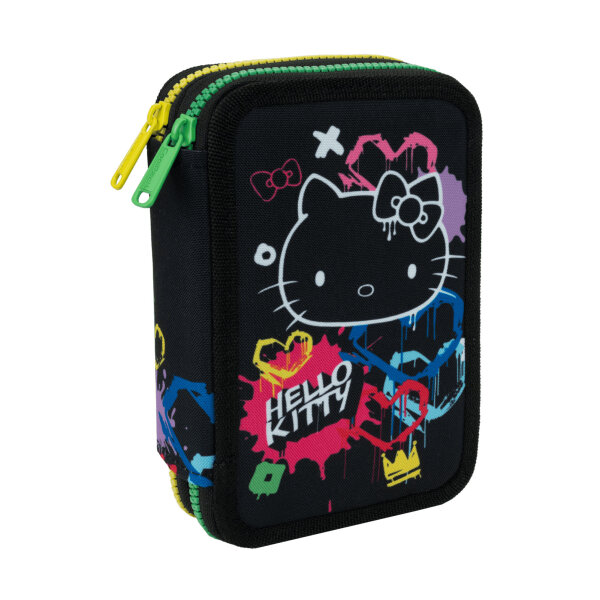 JUMPER 2 gefüllt Etui 2 Fächer – Hello Kitty (Graffiti)