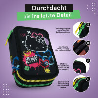 JUMPER 2 gefüllt Etui 2 Fächer – Hello Kitty (Graffiti)