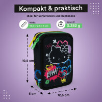 JUMPER 2 gefüllt Etui 2 Fächer – Hello Kitty (Graffiti)