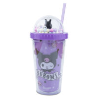 Plastik Becker m.Deckel+Halm Des.1  HK Kuomi