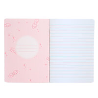 Schulheft A5,32,liniert, Design 1, HK pastell-pink VE6