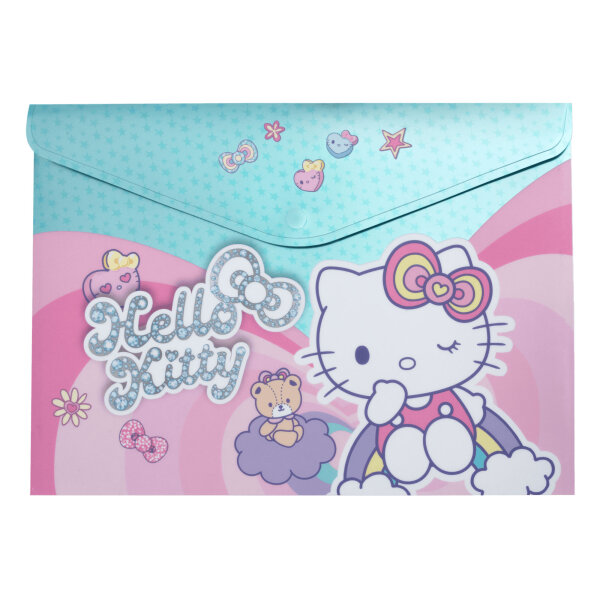 Dokumenten-Kuvert DIN A4 mit Druckknopf – Hello Kitty