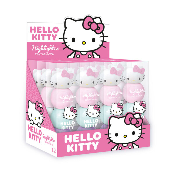 Kugel-Highlighter Pastell – Hello Kitty (Display 12Pack)